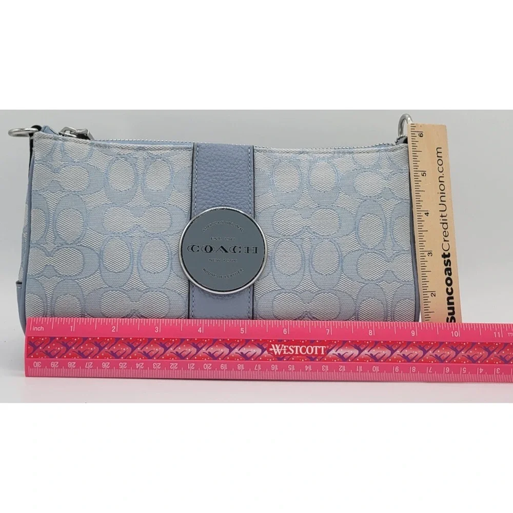 COACH Lonnie Crossbody Baguette Bag Signature Jacquard Marble/Blue Style 8306